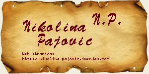 Nikolina Pajović vizit kartica